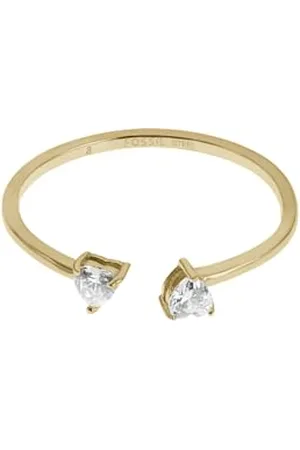 Fossil Bague Toi et Moi Sadie Tokens of Affection pour Femme en Acier Inoxydable doré, JF04359710