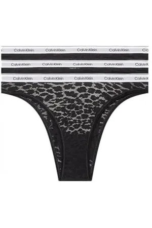 Calvin Klein Slips Brésiliens Femme Lot de 3 avec Dentelle, , S
