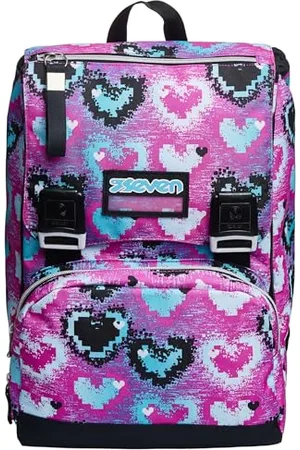 7 for all Mankind Foldable Backpack, Glossy Girl, Pink, Double Compartment, School & Travel