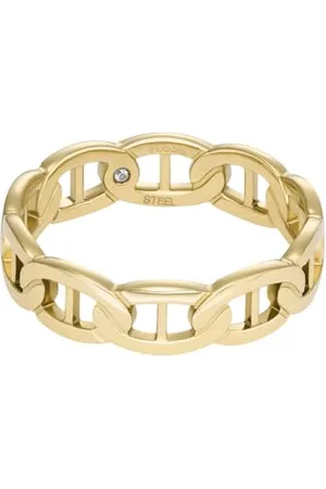 Fossil Bague Heritage D-Link en Acier Inoxydable doré, pour Femme, JF04782710