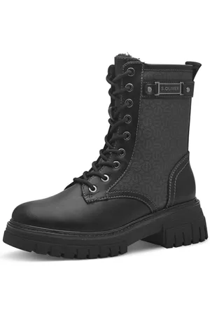QS by s.Oliver Bottines en Dentelle pour Femme 5-26445-43 Botte de Neige, Noir/Comb, 37 EU