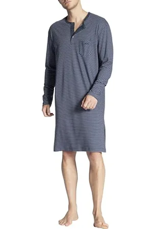 Calida Chemise de Nuit Manches Longues Relax 100% Coton Interlock (Dark Sapphire)
