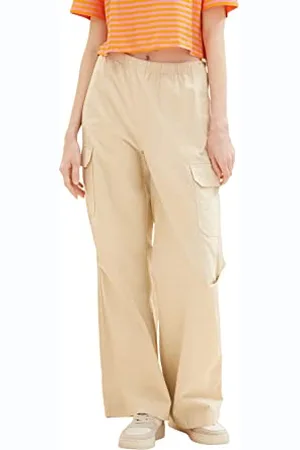 TOM TAILOR 1036505 Pantalon Cargo Coupe Droite, 31700-Dusty Sable Beige, XL Femme