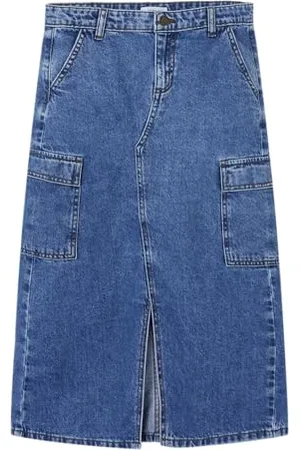 NAME IT NKFMARIA DNM Long Cargo Skirt 2718-BE BF, Jupe en Jean Fille,
