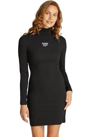 Tommy Hilfiger Robe Moulante Femme Essential Turtleneck Côtelée, , L