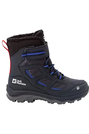 Jack Wolfskin Mixte Enfant VOJO WT TEXAPORE HIGH K Chaussure de Trail, Dark Bleu / Rouge, 26 EU