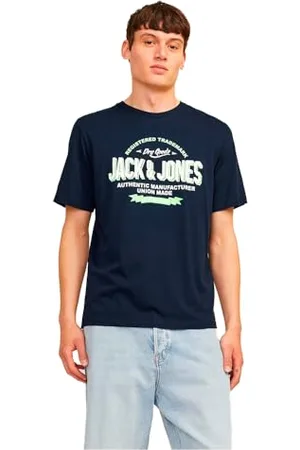 JACK & JONES Jjelogo Aw24 Sn T-Shirt à col Rond 2, Blazer Bleu Marine, L Homme