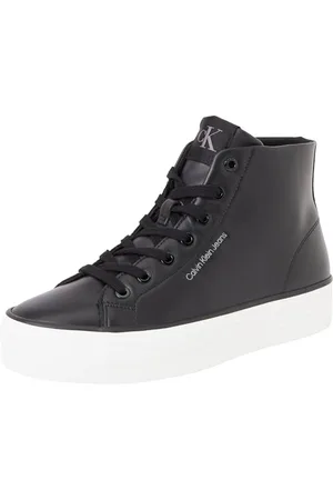 Calvin Klein Baskets Vulcanisées Femme Bold Mid Montantes, Noir (Black/Bright White), 40