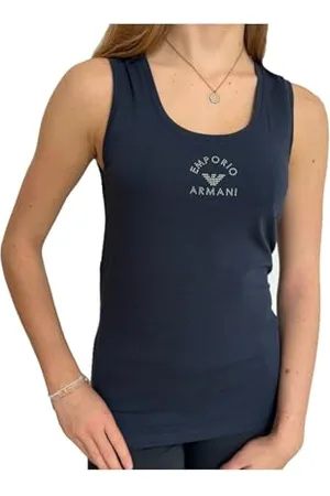 Emporio Armani Stretch Cotton Studs Loungewear Tank T-Shirt, , S Femme