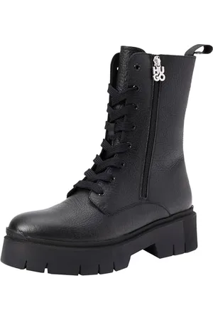 HUGO BOSS Femme Kris_LaceUpBoot_GRLT Bottine, Black, 38 EU