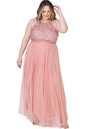 Maya Deluxe Maya Berry Embellished Halter Neck Maxi Dress Robe de Demoiselle d