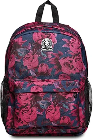 Invicta Ollie Single-Compartment Backpack, Roses, Pink, School & Leisure