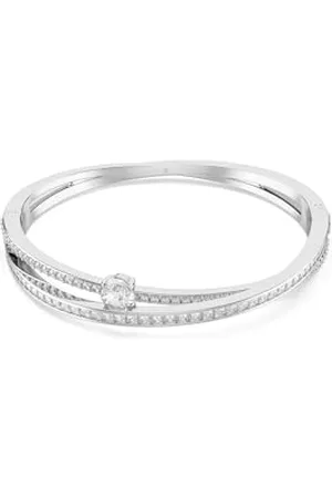 Swarovski Bracelet-jonc Hyperbola, Tailles variées, Blanc, Métal rhodié
