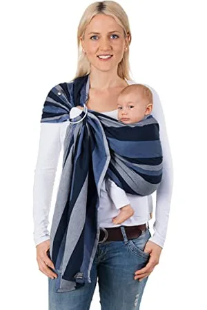 Hoppediz Ring-Sling, Porte-bébé pour les Nouveau-nés et Bébés, Écharpe de portage avec deux anneaux en aluminium, 0-36 mois, 3-20 kg