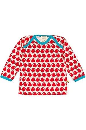 loud + proud Shirt Langarm aus Bio Baumwolle, GOTS Zertifiziert Sweat, Rouge (Tomato), 86/92 cm Mixte bébé