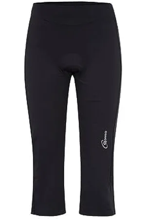 Maier Sports Gonso Jane, Pantalon de cyclisme 3/4 pour femme, Collant de cyclisme avec peau de chamois Dry Up Air, Grande élasticité des mouvements et ceinture confortable, Coupe moulante, Noir, 42