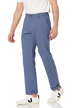 Amazon Pantalon Chino Infroissable sans Pinces Coupe Classique (Grandes Tailles Disponibles) Homme, , 33W / 34L