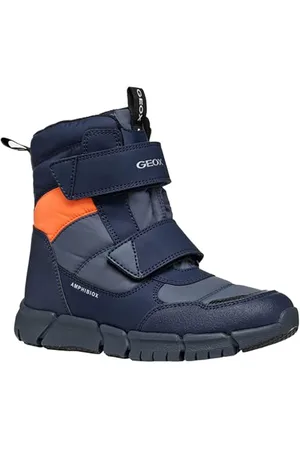 Geox J FLEXYPER Boy B ABX Botte de Neige, Avio/FLUOORANGE, 35 EU