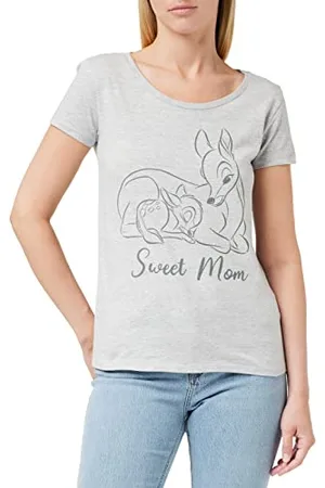 Disney WODBAMBTS014 T-Shirt, Gris CHINÉ, S Femme