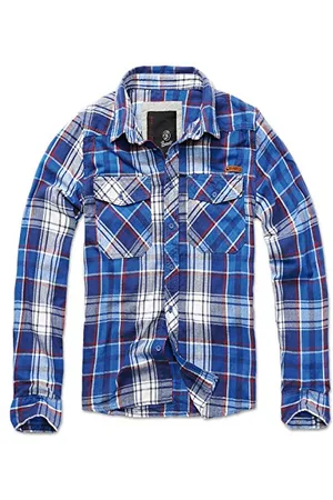 Brandit Check Shirt Long Sleeve, color: navy, size: M