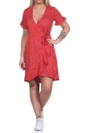 VERO MODA VMHENNA 2/4 Wrap Frill Dress Noos Robes Courtes, , S aux Femmes