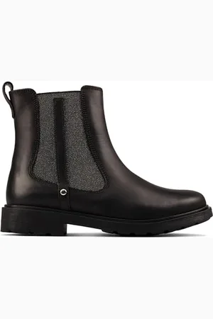 Clarks Astrol Orin K Bottine Chelsea, Black Leather, 32 EU