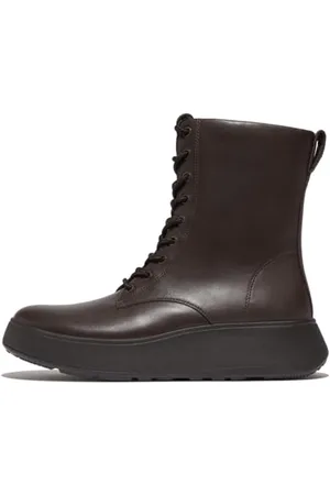 FitFlop Femme Bottines Plates à Lacets en Cuir F-Mode Bottes, , 38 EU