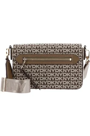 DKNY Bryant Ave Mid Flap Crossbody, Sac à bandoulière Femmes, Chino/Shitake