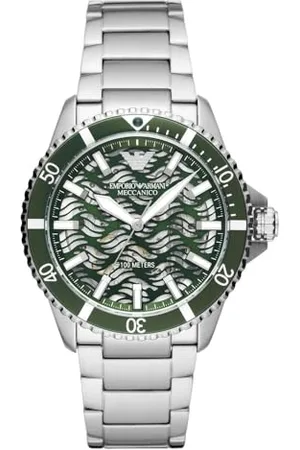 Emporio Armani Montre pour homme, mouvement automatique à trois aiguilles, 42 mm, boîtier en acier inoxydable avec bracelet en acier inoxydable, AR60061
