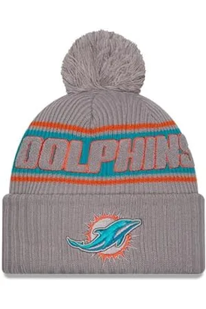 New Era Miami Dolphins NFL 2024 Sideline Sport Knit Gris Bonnet à Pompon
