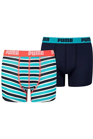 PUMA Boxer sous-vêtement, Rouge/Bleu, 122-128 (Lot de 2) Enfant Unisexe