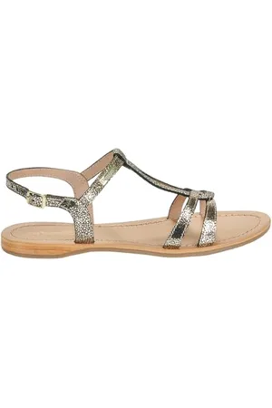 Les Tropéziennes par M Belarbi Femme HACKLIO Chaussures Ville Sandale, Noir-Or, 37 EU