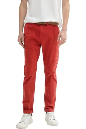 TOM TAILOR 1027694 Pantalon Chino Slim, 14302-Rouge Velours, 34W x 32L Homme