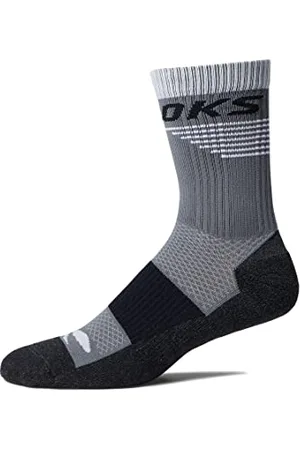 Brooks 280491012 High Point Crew Socks Unisex Adult Asphalt/Black Taille 35