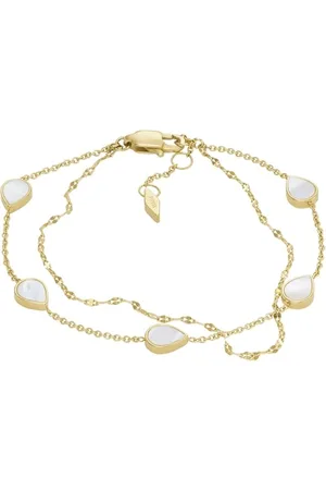Fossil Bracelet à chaîne Teardrop de en nacre, blanc, pour femme, JF04317710