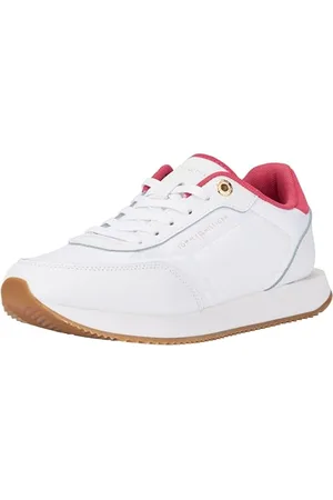Tommy Hilfiger Baskets de Running Femme Essential Runner Chaussures de Sport, Blanc (White/Heritage Pink), 36