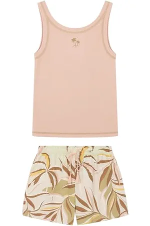 Women secret Pyjama Court Weekly Summer Ensemble de Pijama, PÊCHE, S Femme