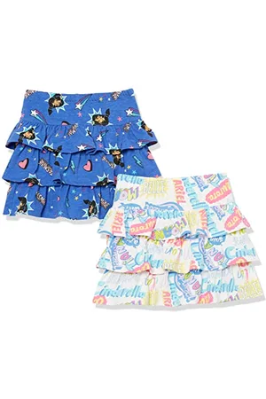 Amazon Disney | Marvel | Star Wars | Frozen | Princess Jupes patineuses froncées en Maille Fille, Lot de 2, , 9 Ans