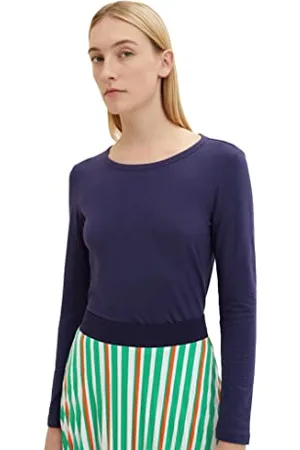 TOM TAILOR 1035396 T-shirt Basique à Manches Longues Femme , ,XXL