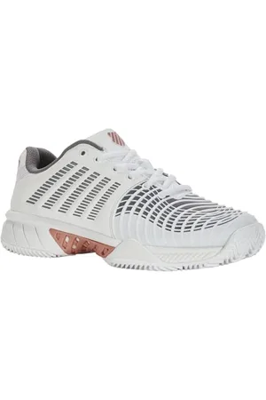 K-Swiss Femme Express Light 3 HB Chaussures de Tennis, Blanc, Noir, Acier, Gris et Or Rose, 38 EU