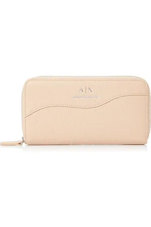 Armani Exchange Essential Wave, Logo argenté, Portefeuille bi-Pliable pour Femme, , Taille Unique