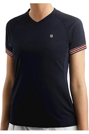 K-Swiss Heritage T-Shirt Damen-Dunkelblau, Rot, XS Vêtements d
