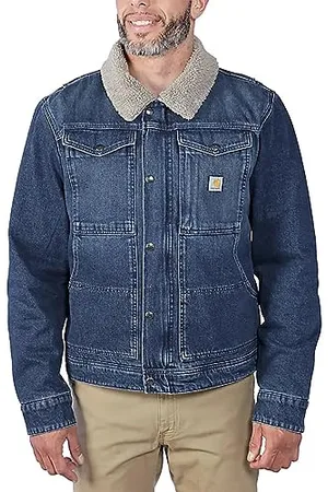 Carhartt Herren Übergangsjacke Relaxed Fit Denim Sherpa-Lined, Farbe: , Größe:s Veste Polaire, , S Hommes
