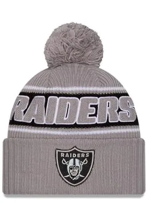 New Era Las Vegas Raiders NFL 2024 Sideline Sport Knit Gris Bonnet à Pompon
