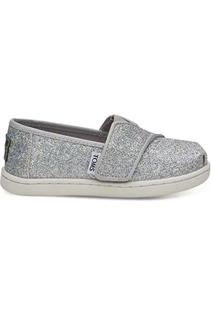 TOMS TINY ALPARGATA Silver Iridescent Glimmer UK7.0