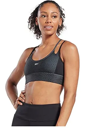 Reebok Polyester Safari Moderne Soutien-Gorge de Sport, Opaque, , M Femme