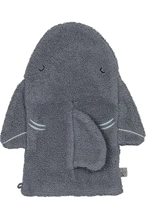 LÄSSIG LÄSSIG Gant de toilette pour enfants Gant de toilette en tissu éponge coton/Play Wash Glove GOTS Shark