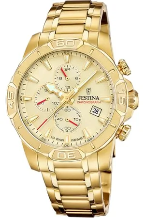 Festina Montre pour Homme F20705/2 Timeless Chronograph Boîtier en Acier Inoxydable Doré Bracelet en Acier Inoxydable Doré