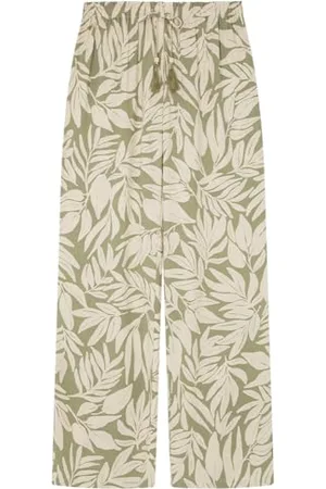 Women secret Pantalón Viscosa Estampado Hojas Pyjama, IMPRIMÉ Vert, XS Femme