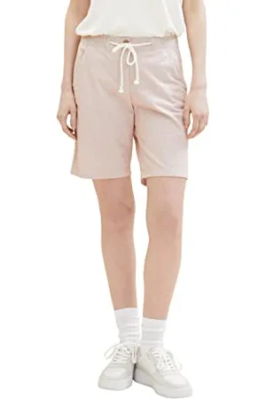 TOM TAILOR 1036631 Bermuda Shorts, 32181-Terracotta Off White Stripe, 34 Femme